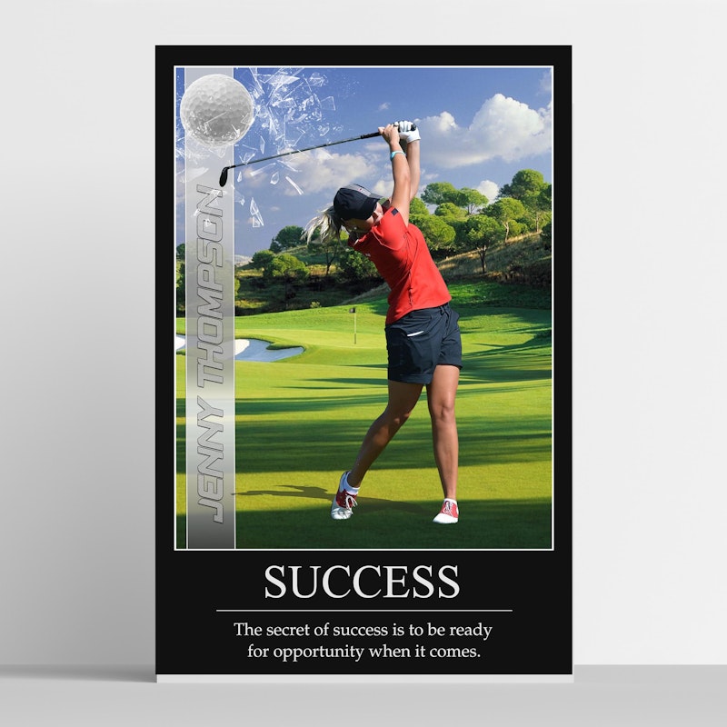 Custom golf motivational poster