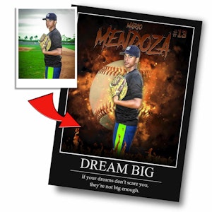 "Inferno" Custom Baseball Wall Art