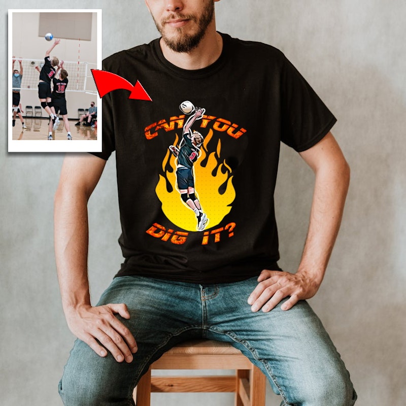 male volleyball custom t-shirt