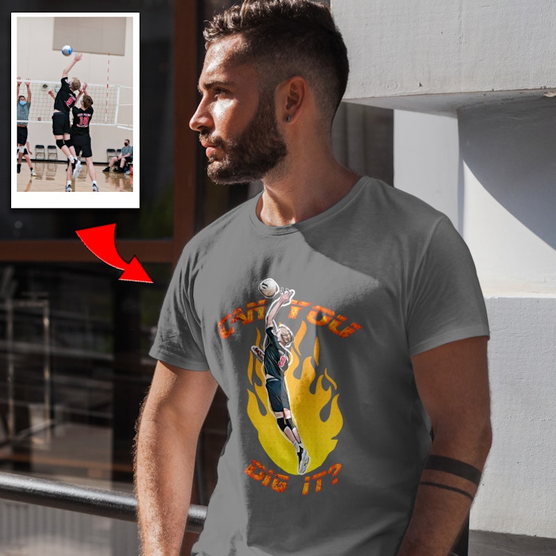 male volleyball custom t-shirt
