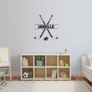 Crossed Hockey Sticks Wall Decal