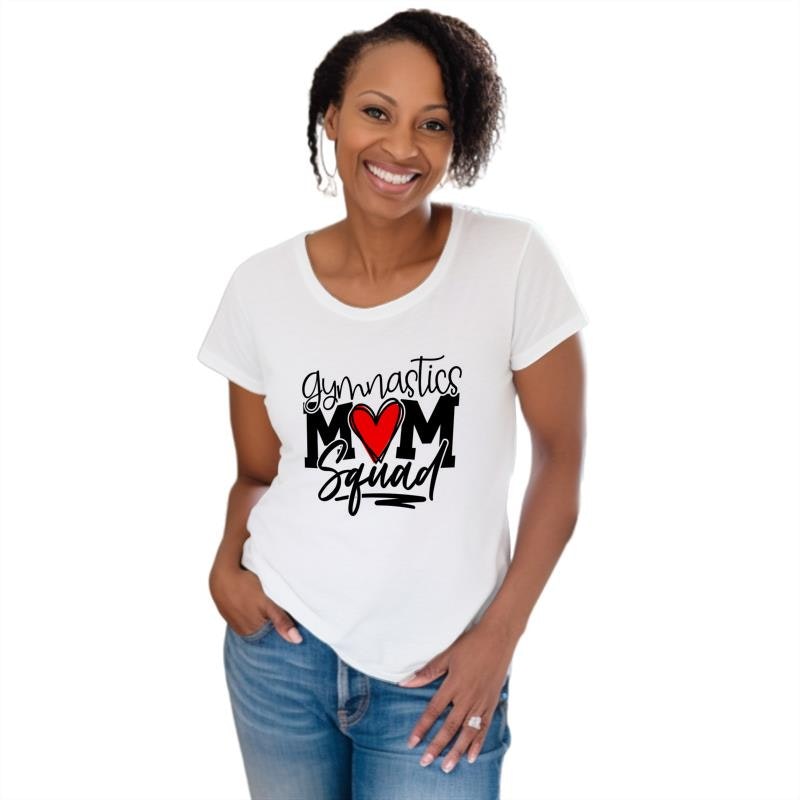 White Gymnastics Mom Short Sleeve T-shirt