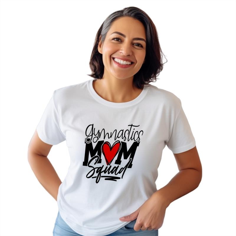 White Gymnastics Mom Short Sleeve T-shirt