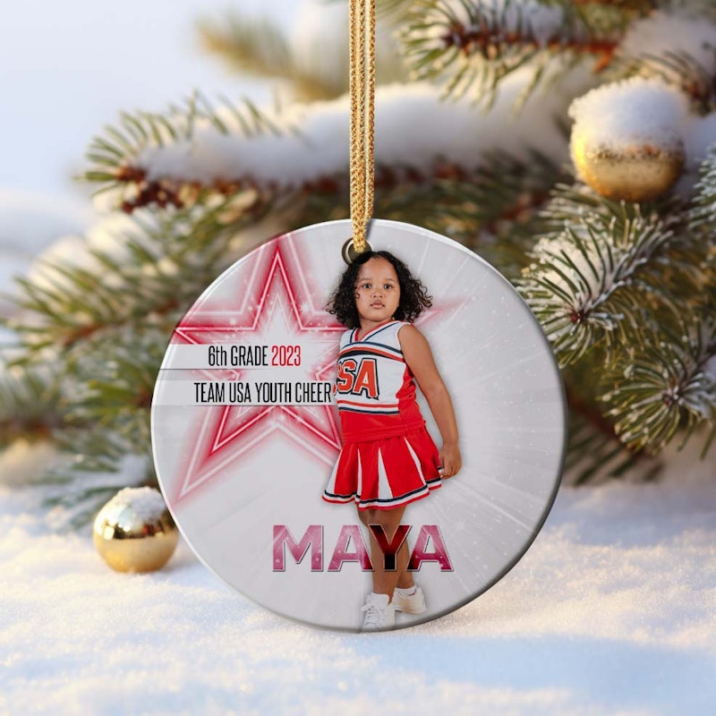 custom cheerleader christmas ornament