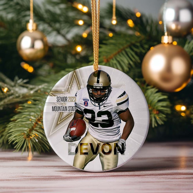 custom football christmas ornament